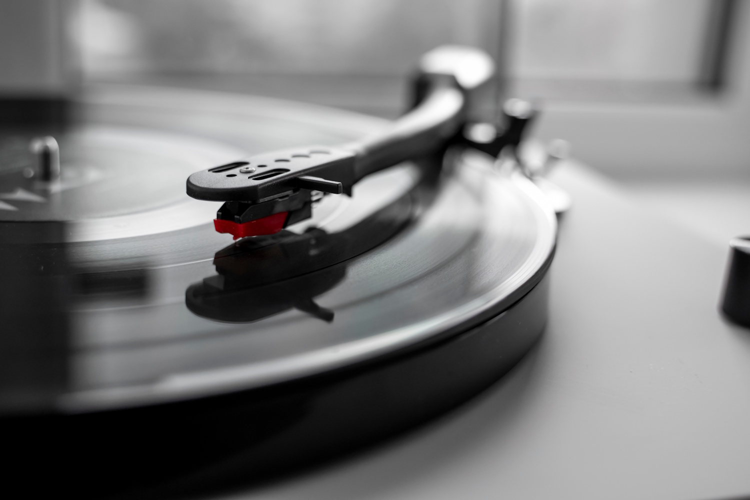 Close up de un tocadiscos